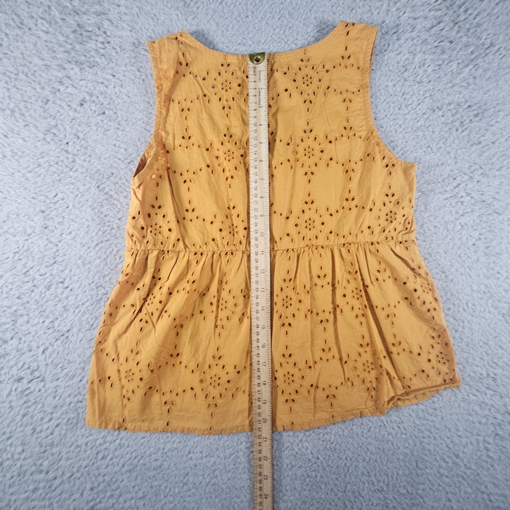 Fat Face Eyelet Tank Top Womens 4 Orange Embroidered Capsule Preppy Boho Peasant - Picture 10 of 14